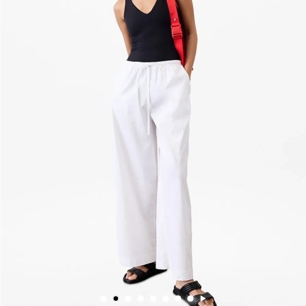 NEW Athleta Wide leg Paradise Drawstring Pants Petite Small White - Picture 8 of 12